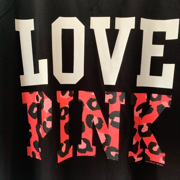 VS Pink ‘Love Pink’ black pullover EUC - Picture 2 of 2